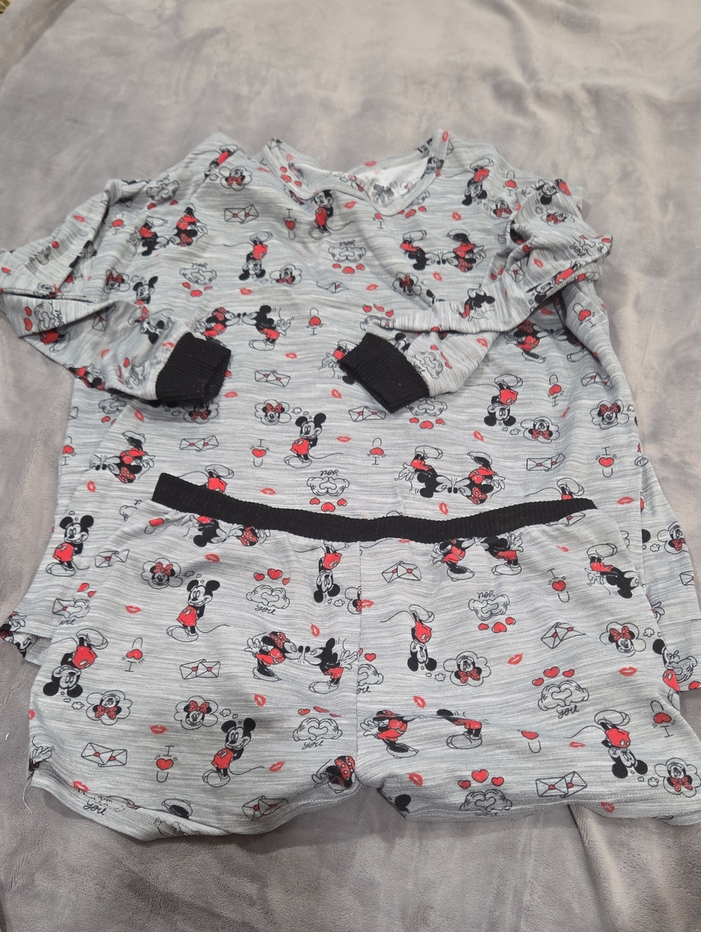 Mickey Pajama Set with Red & Yellow Character Prints - Picture 1 of 3